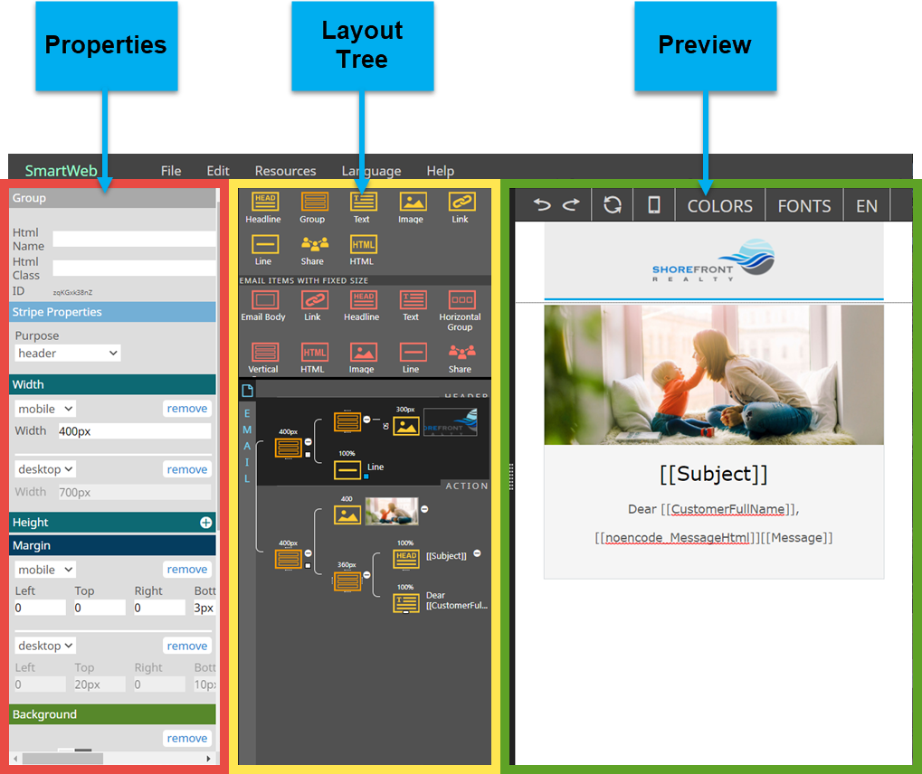 Edit an Email Notification using the SmartWeb Designer